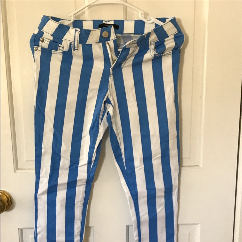 Forever 21 striped skinny jean