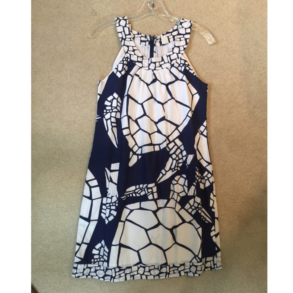 Blue and white turtle j. Crew dress