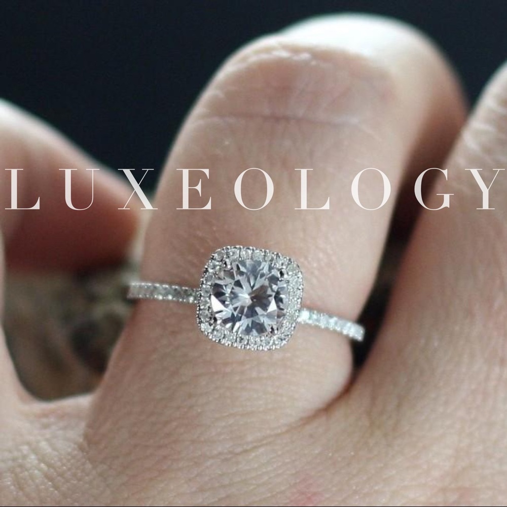 "Poppy" 1ct Cushion Cut Halo Ring