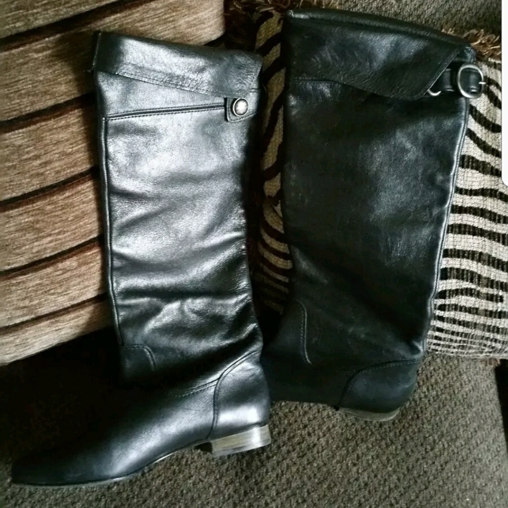 Coach sz 6 Black Leather Over Knee Boots
