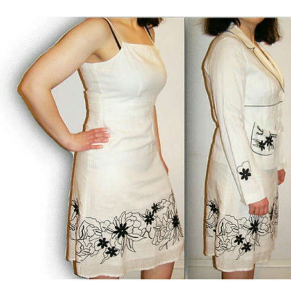 NWT Crisp white LAPIS  dress and jacket set M 8-10 - Picture 2 of 10