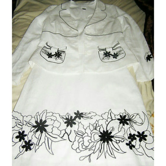 NWT Crisp white LAPIS  dress and jacket set M 8-10 - Picture 4 of 10