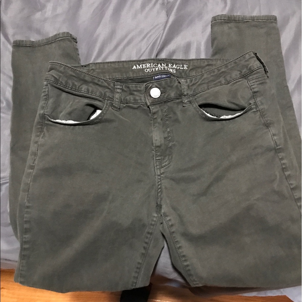 American Eagle olive green jeggings