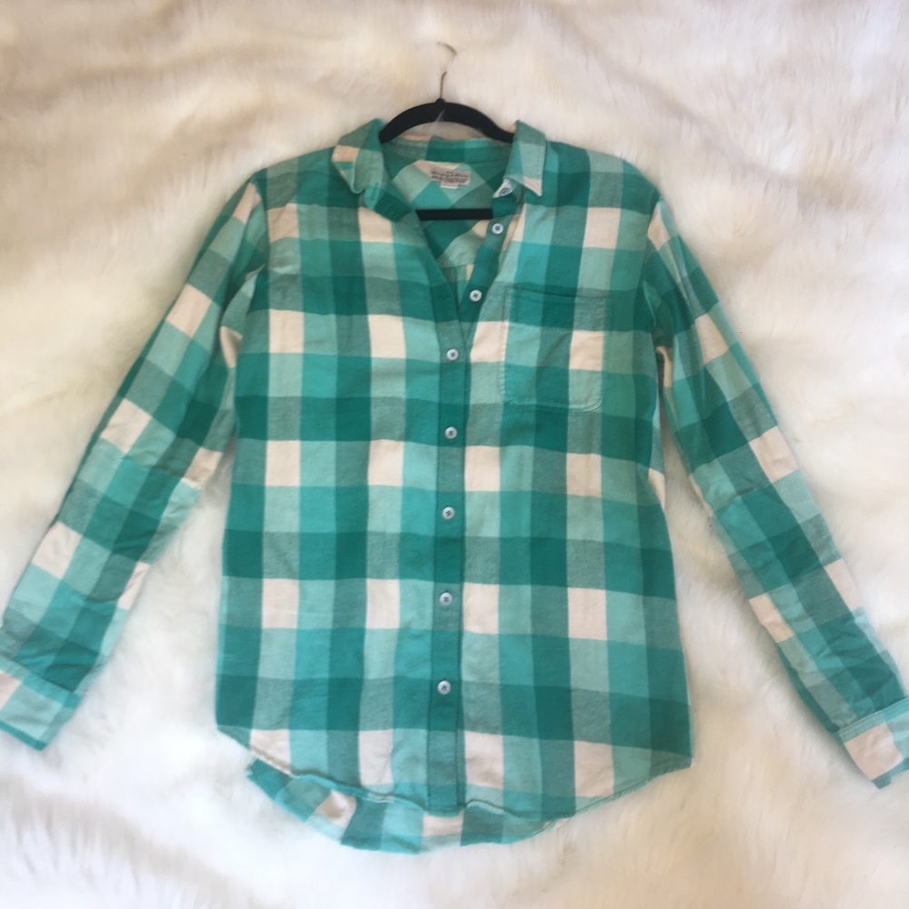 Turquoise Broadway & Broome Flannel Shirt