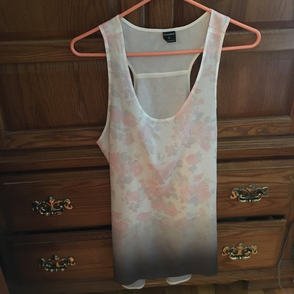 Stranded brand ombré tank top