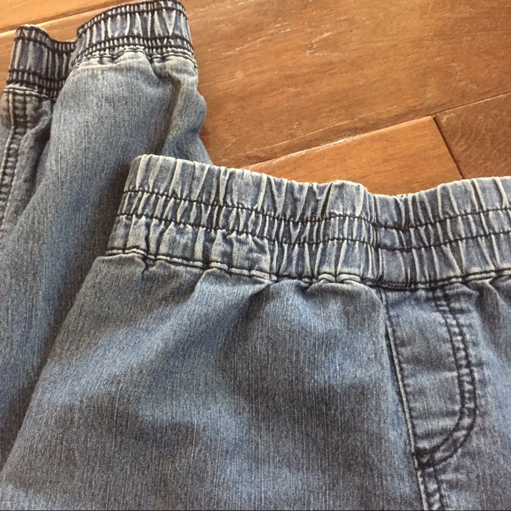 High Waisted Denim Jean Joggers Size Medium 2