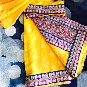 Magnificent Yellow Indian Saree
