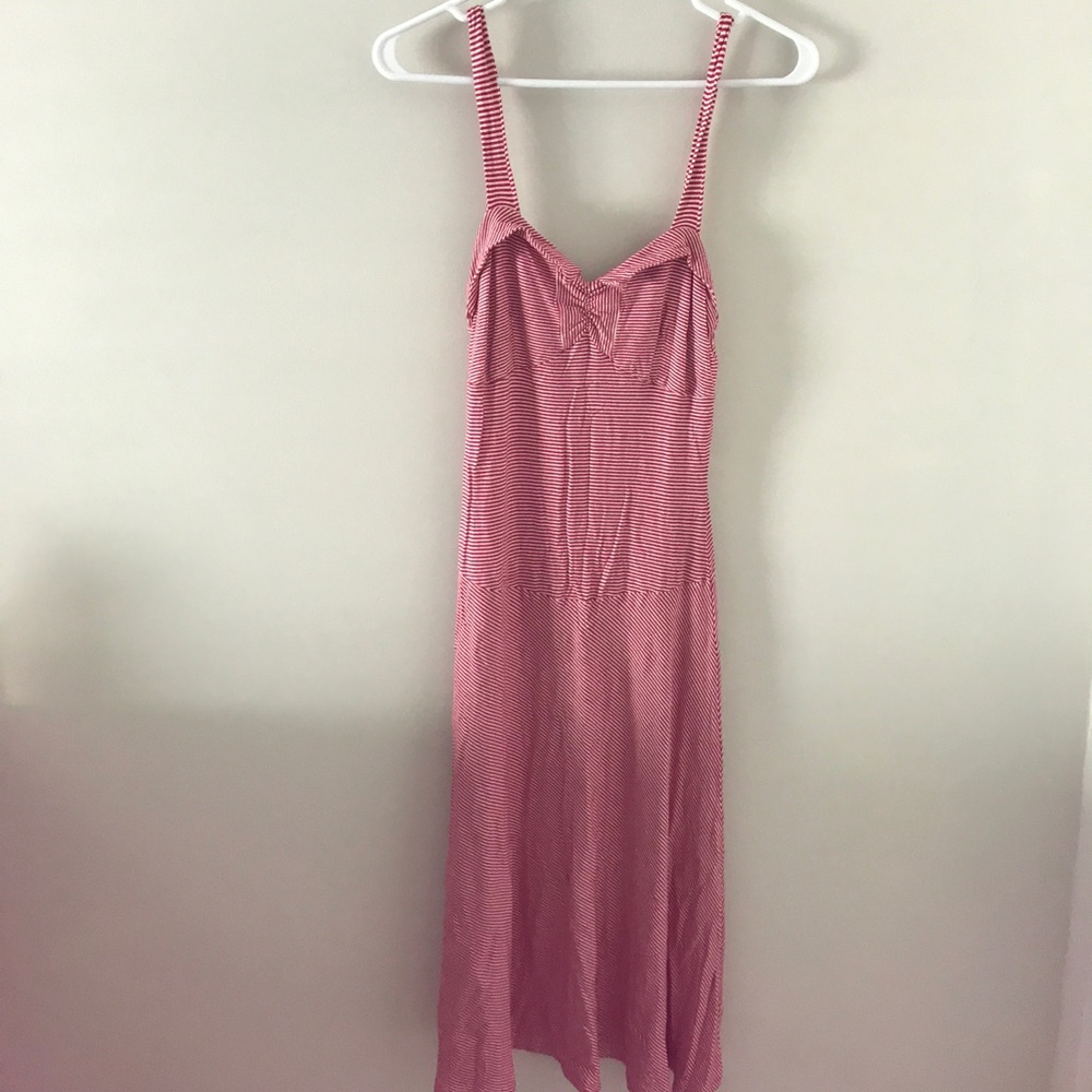 Free People xs midi sun dress in red white stripe