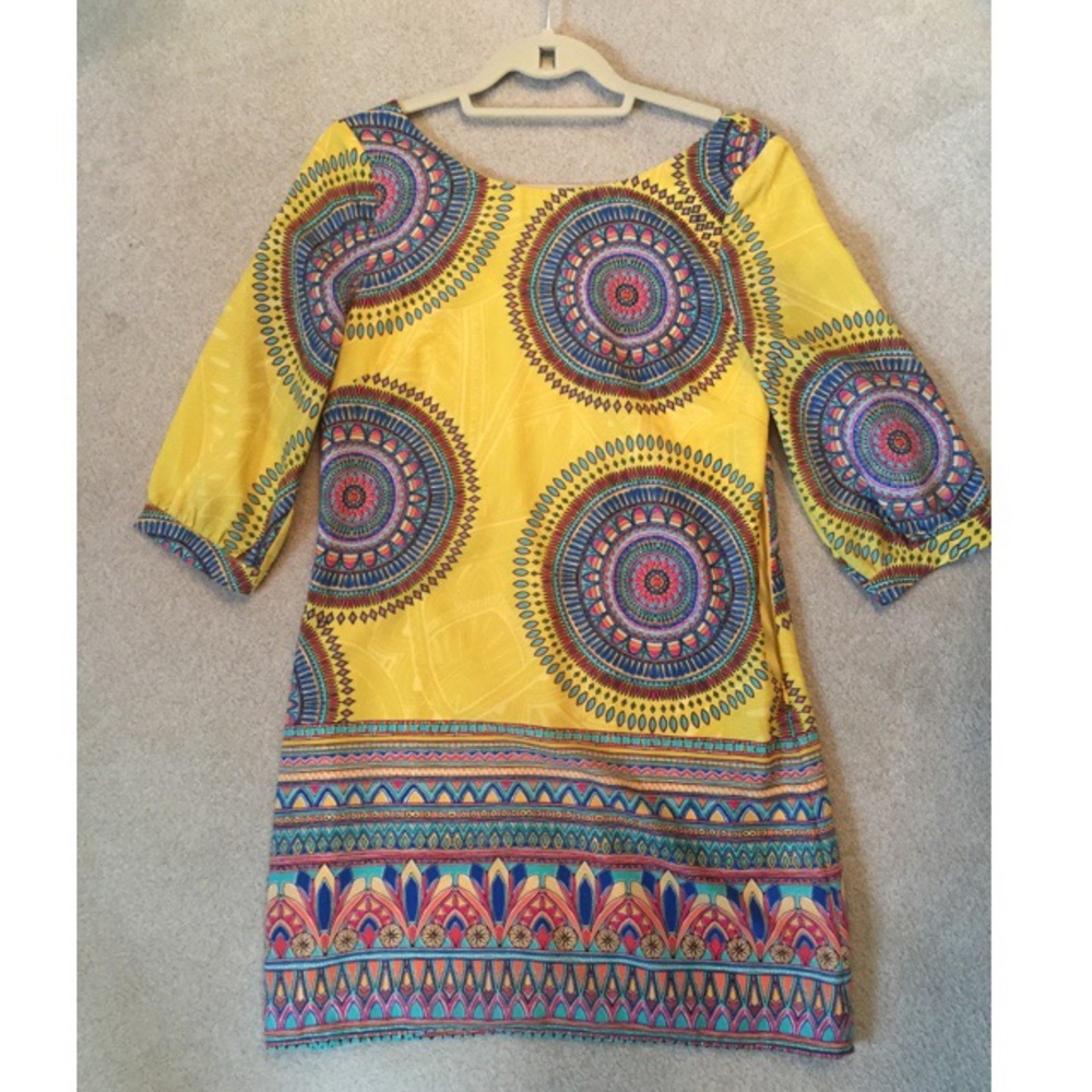 Yellow pattern dress