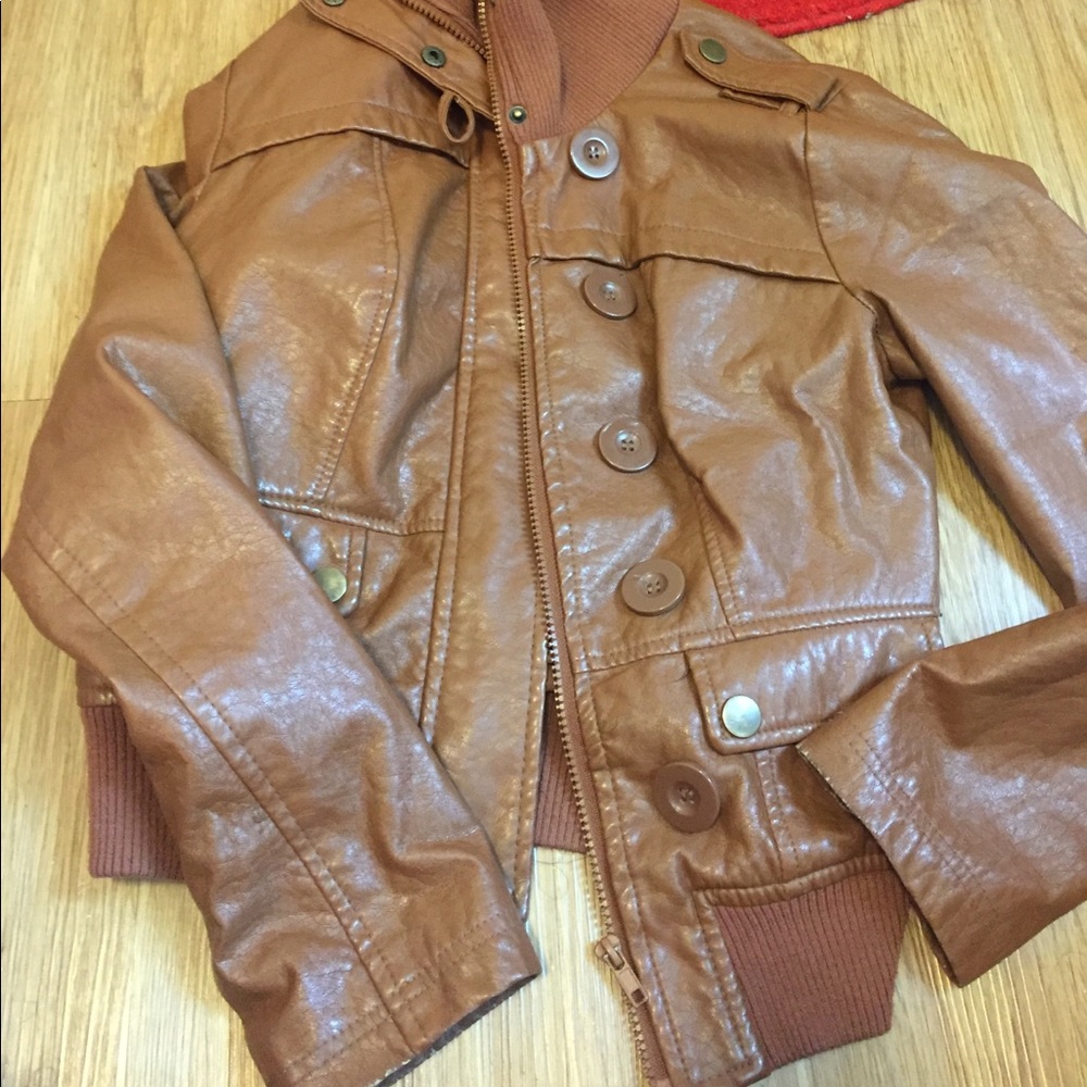 Milky Brown Leather Jacket