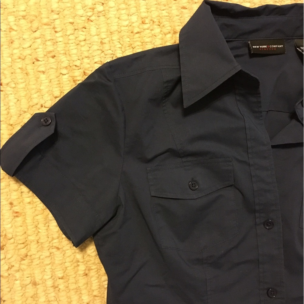 NY&C Navy Button Down - Picture 2 of 3