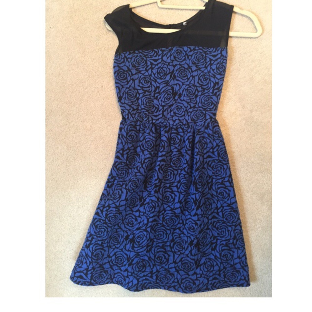 Blue and black dress