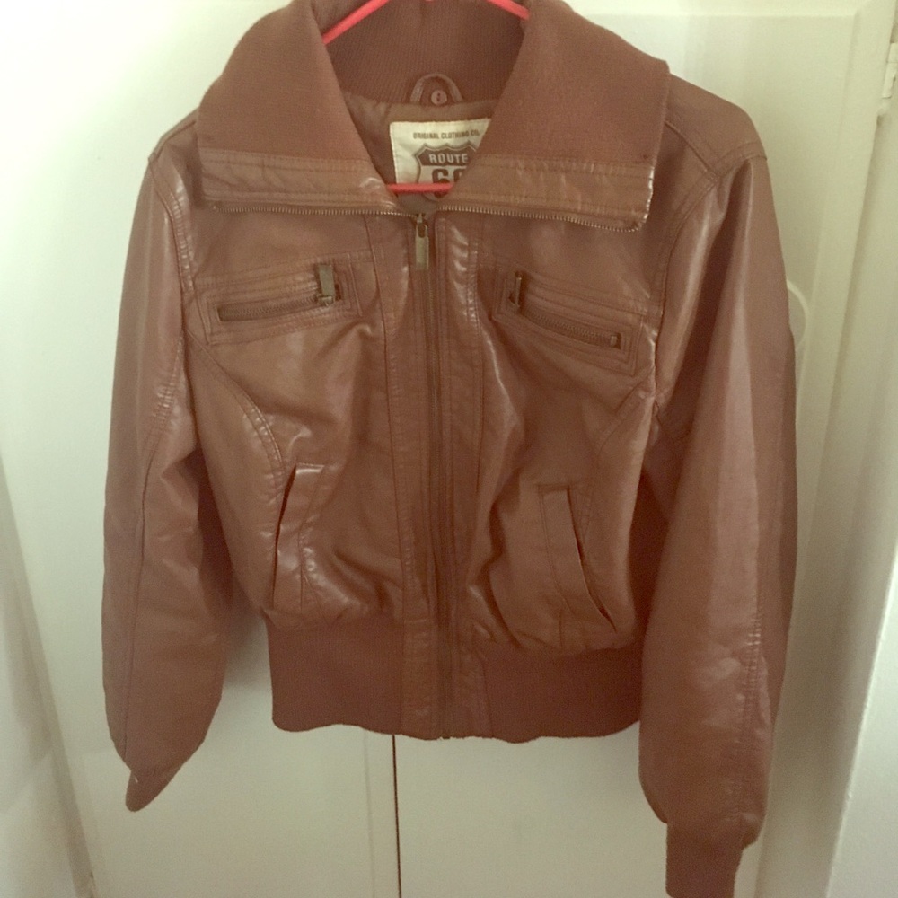 Brown leather jacket