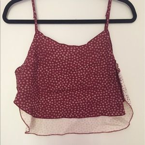 Red Urban Outfitters Linen Crop Top