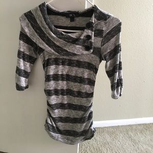 Runched striped sweater