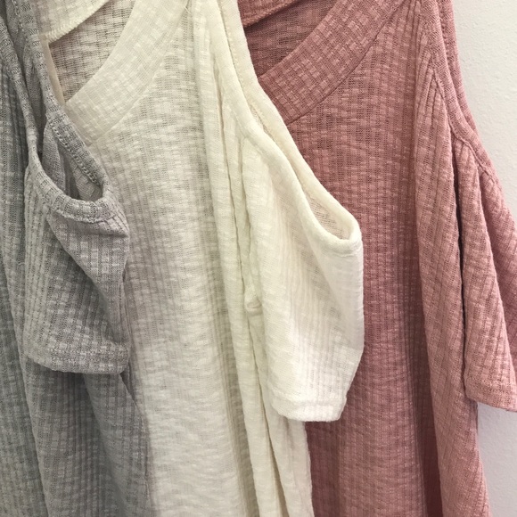 Tops - LAST - Ivory shoulder cut out top