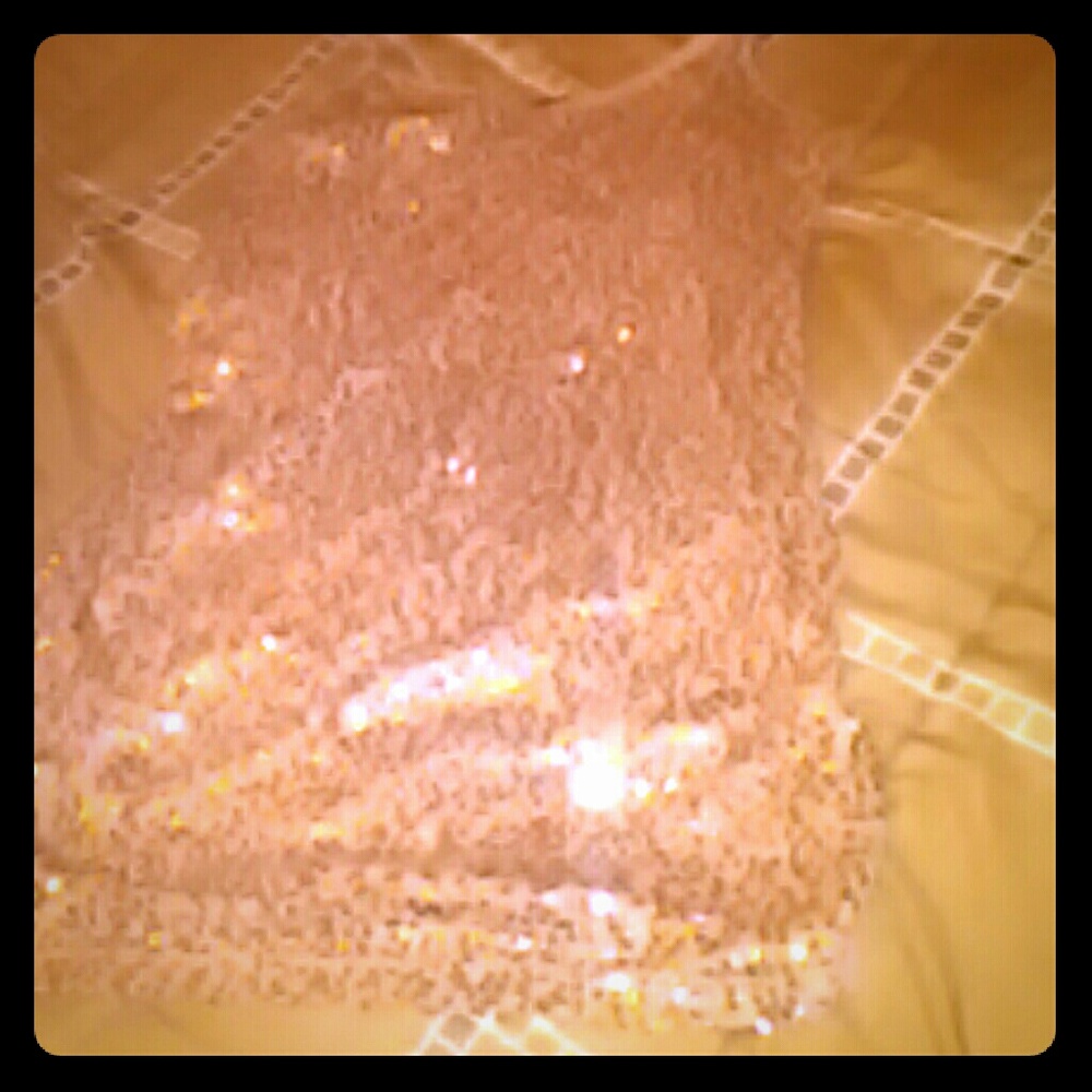Pink/beige colored sequened dress/ party tank top