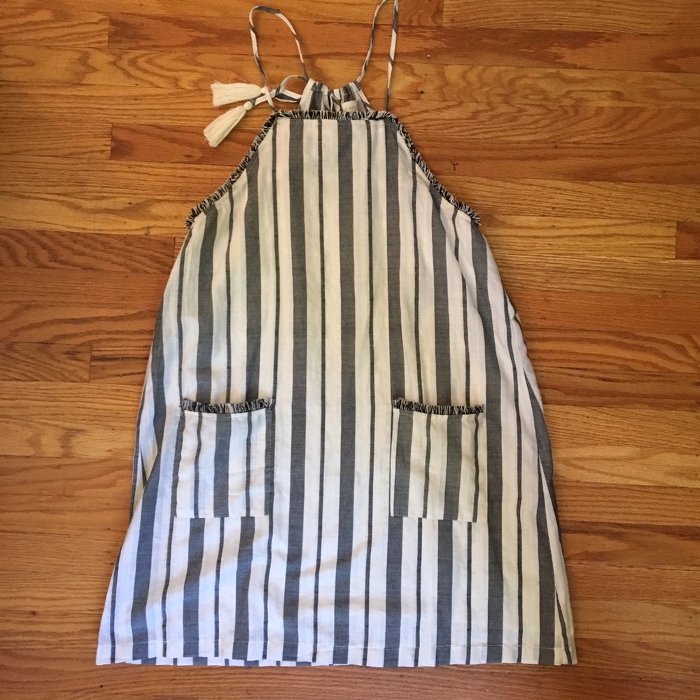 Vintage black and white striped dress