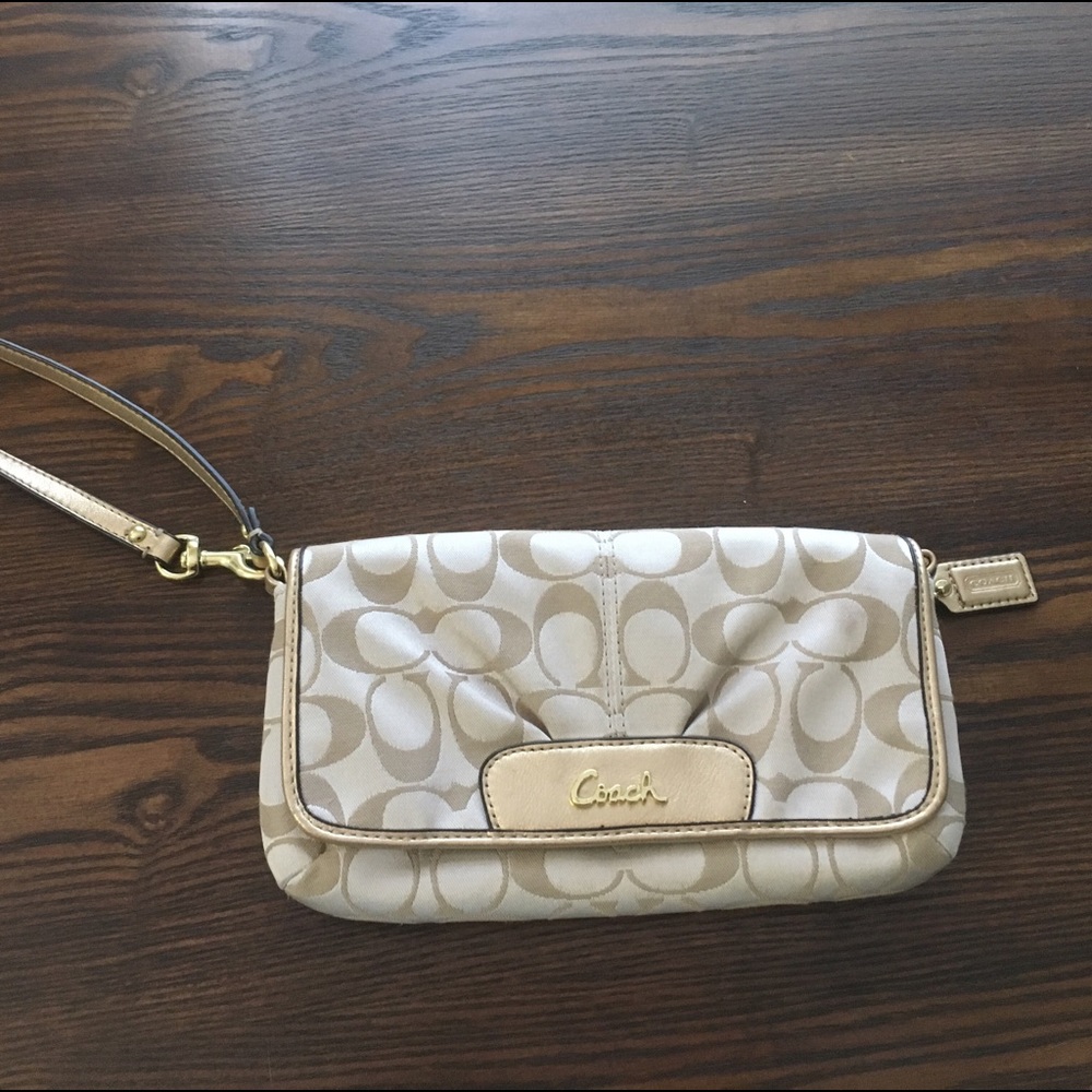Gold Coach Wristlet