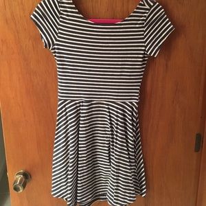 Navy and white striped skater dress
