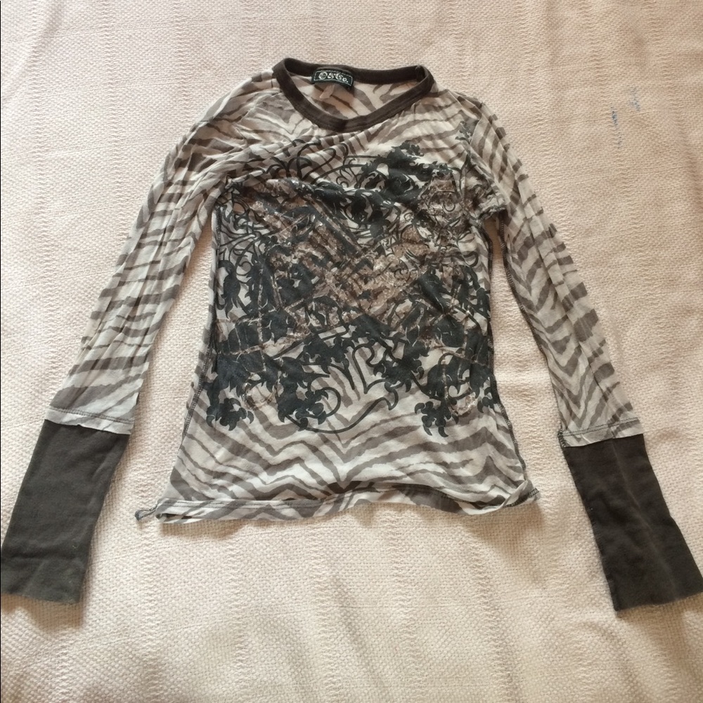 Long sleeve semi transparent shirt