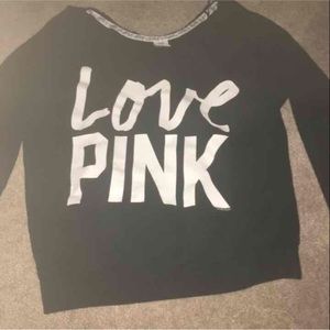 Off the shoulder pink sweater