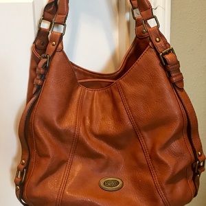 Brown Leather Hobo Handbag