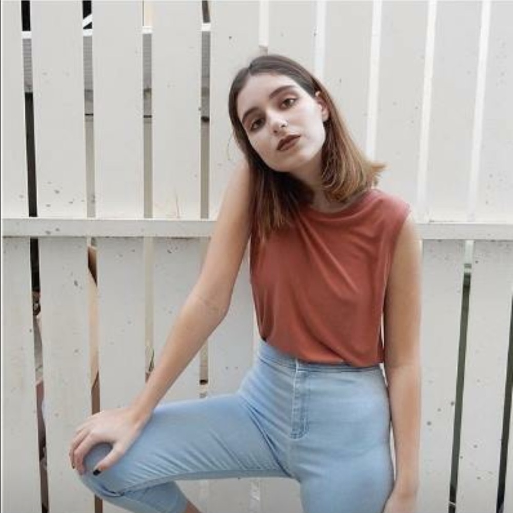 NWT BLACK power washed muscle tank