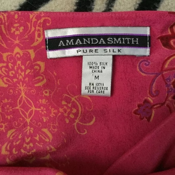 Amanda Smith Pink SILK Mandala Sun Dress sz Med - Picture 2 of 3