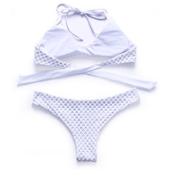 ❗️MOVING SALE 💟Sexy White Mesh Bikini - Picture 2 of 5