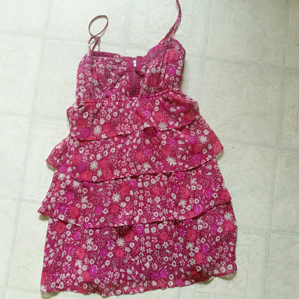 Pink Floral Short Dress