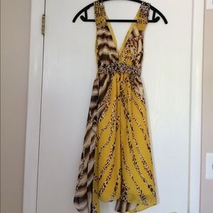Yellow animal print dress