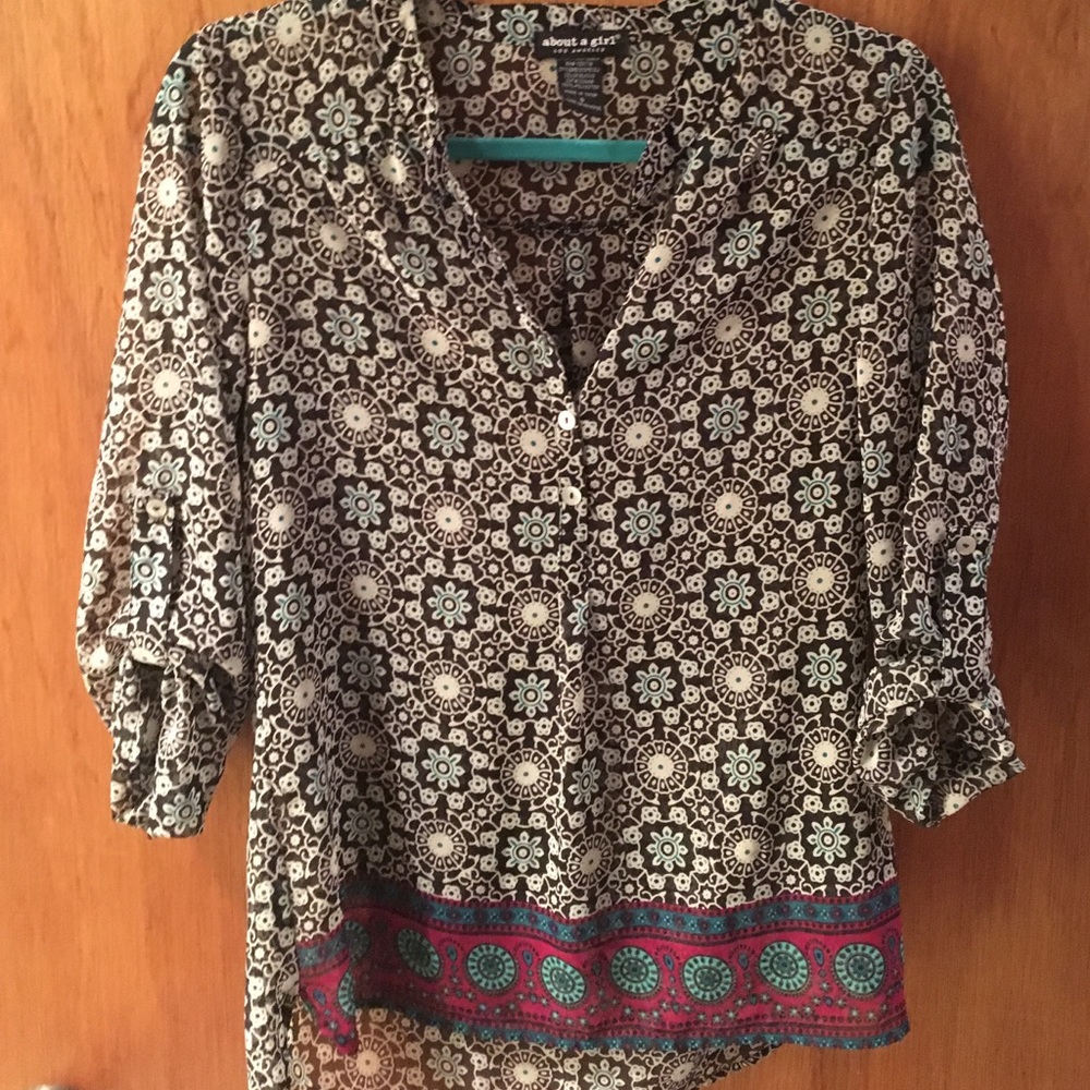 Sheer patterned blouse