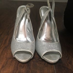 Sparkly sliver heels