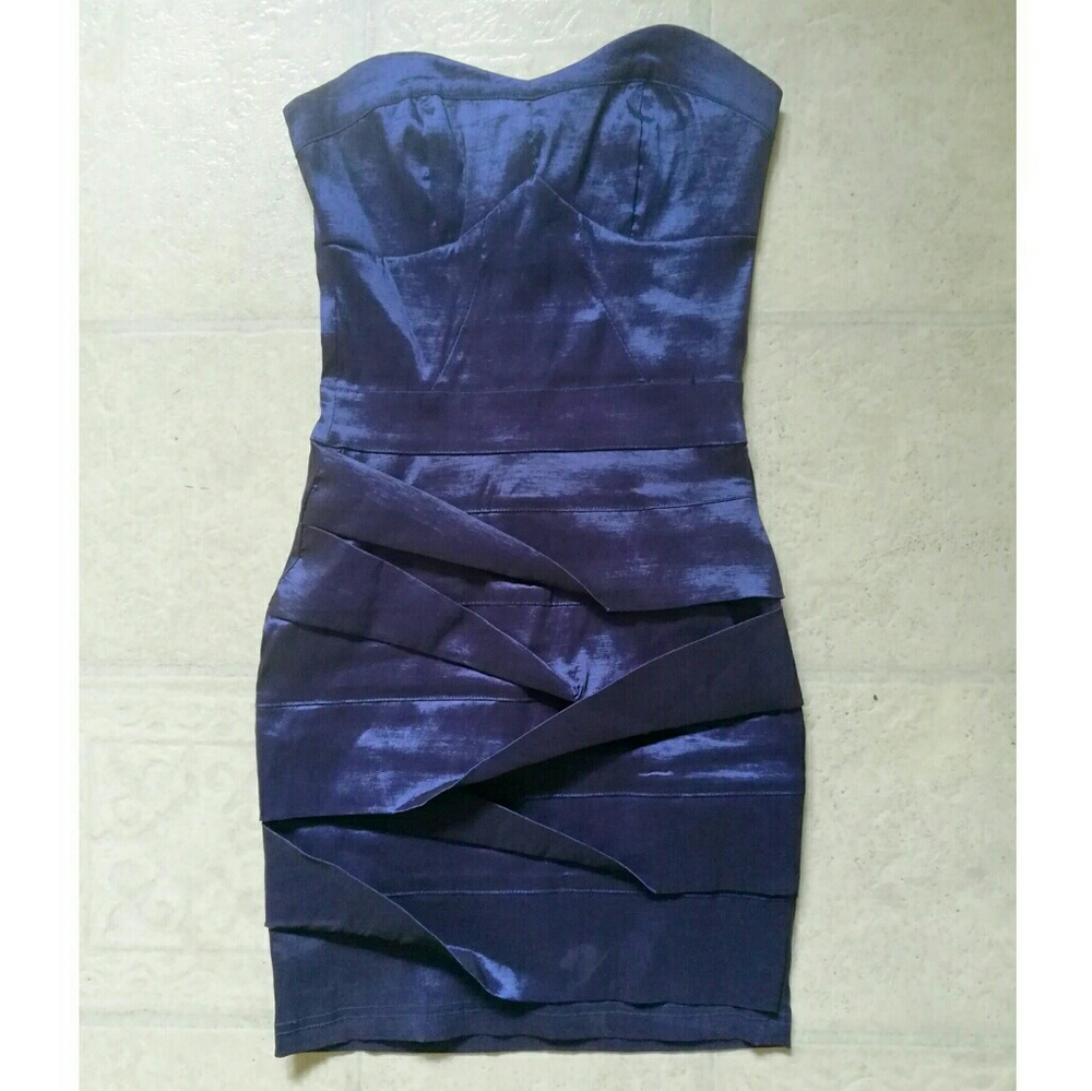 Royal Blue Short Strapless Dress