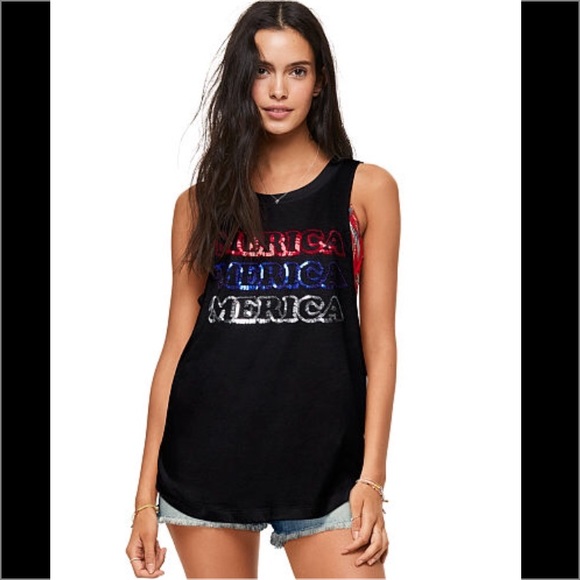 Victoria's Secret PINK America Sequin Bling Tank - Picture 3 of 5