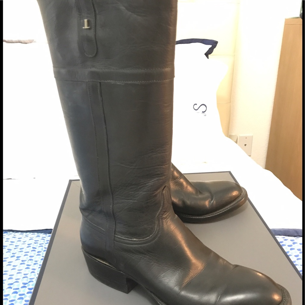 Lucchese Riley Black Lux Calf English Rider Boot