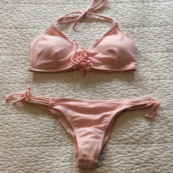 Other - Pink Brazillian Lace-up  Bikini