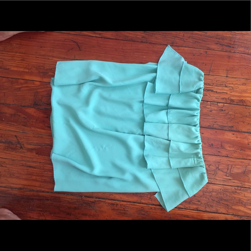 Turquoise Ruffle Top