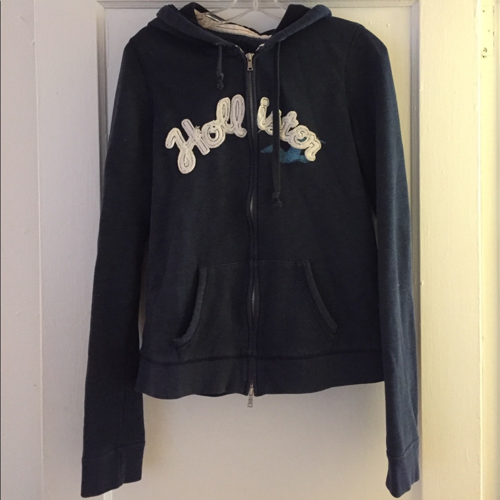 Hollister Navy Logo Hoodie, Size XL