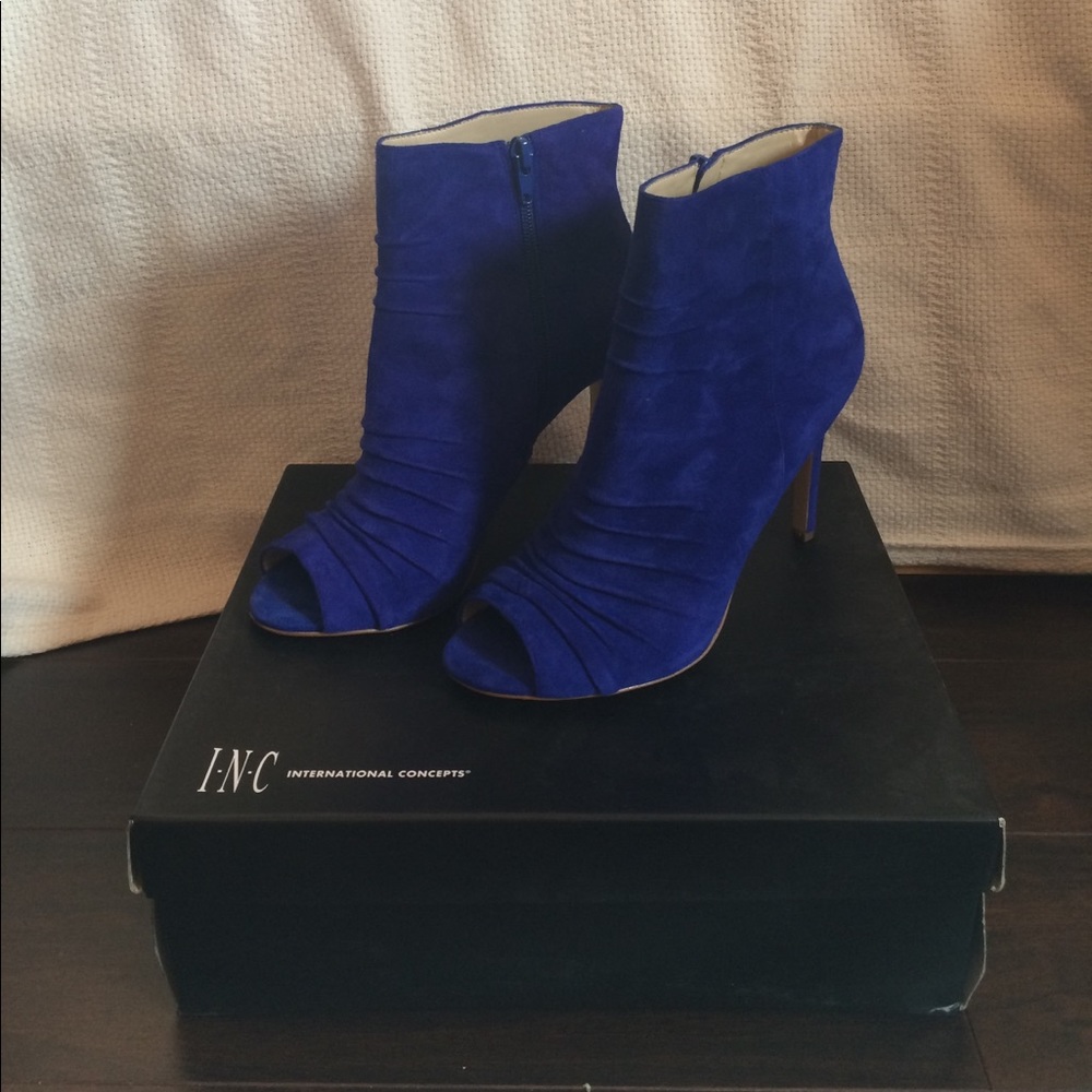 INC Open Toed Blue Booties