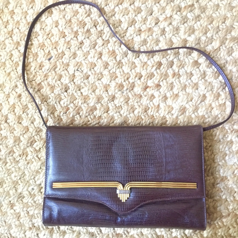 Vintage Neiman Marcus Leather Crocodile Clutch