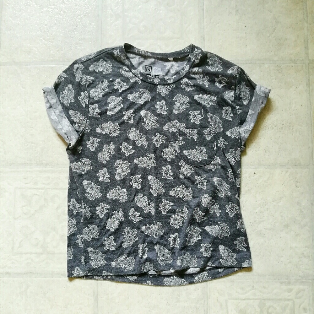 Gray Patterned T-Shirt