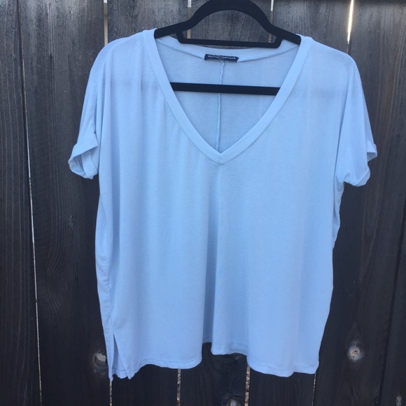 Brandy Melville Tops - BRANDY MELVILLE LIGHT BLUE FLOWLY TOP