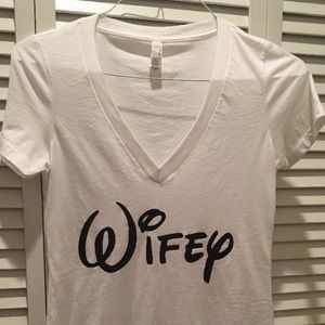 Disney Wifey V-neck tee shirt bridal bride