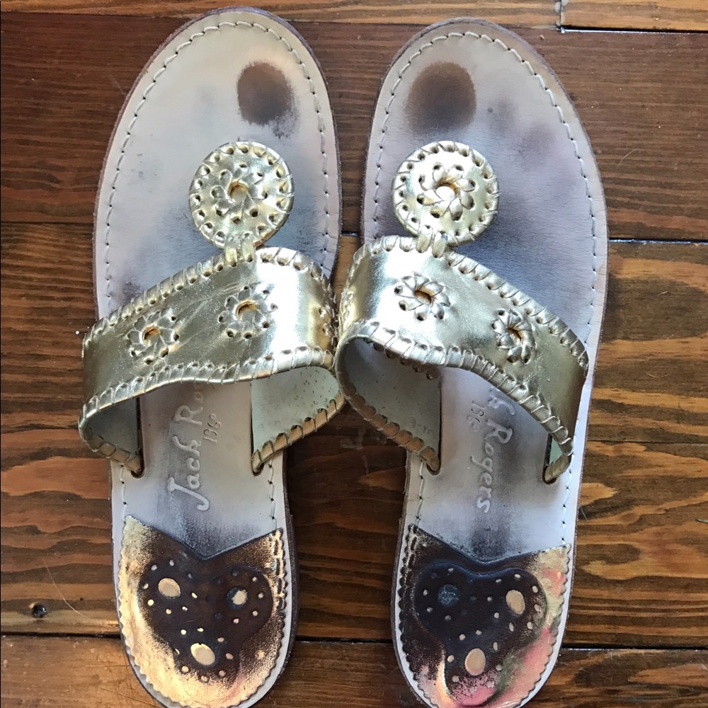 Jack Rogers Gold Hamptons Sandal Size 9