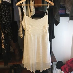 White summer dress with embroidered detailing