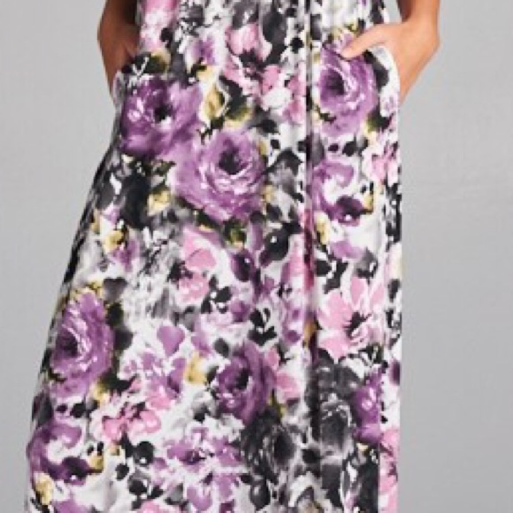 Purple floral maxi dress - Picture 4 of 4