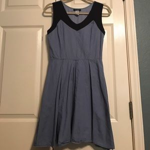 Chambray and Navy Dress