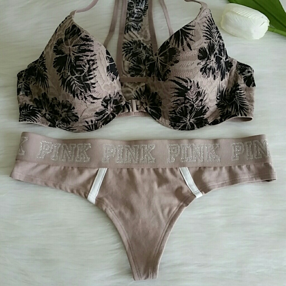 PINK VS TSHIRT BRA 34D & Logo Thong S.nwt - Picture 3 of 4